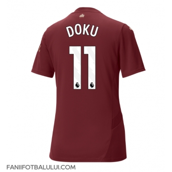 Manchester City Jeremy Doku #11 Tricou Fotbal Replică 2024-25 Femei Treilea